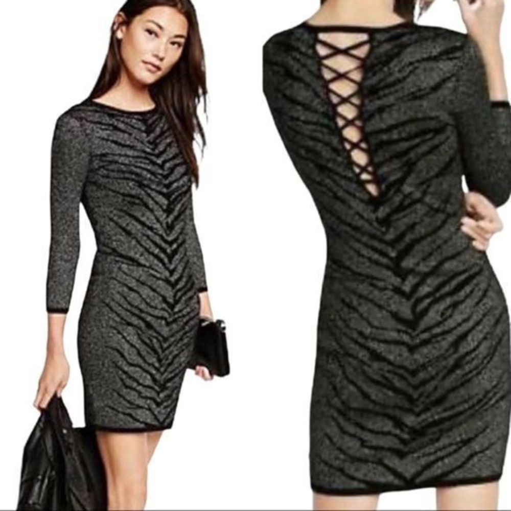 NWT Express Bodycon animal print w/sparkle Dress‎